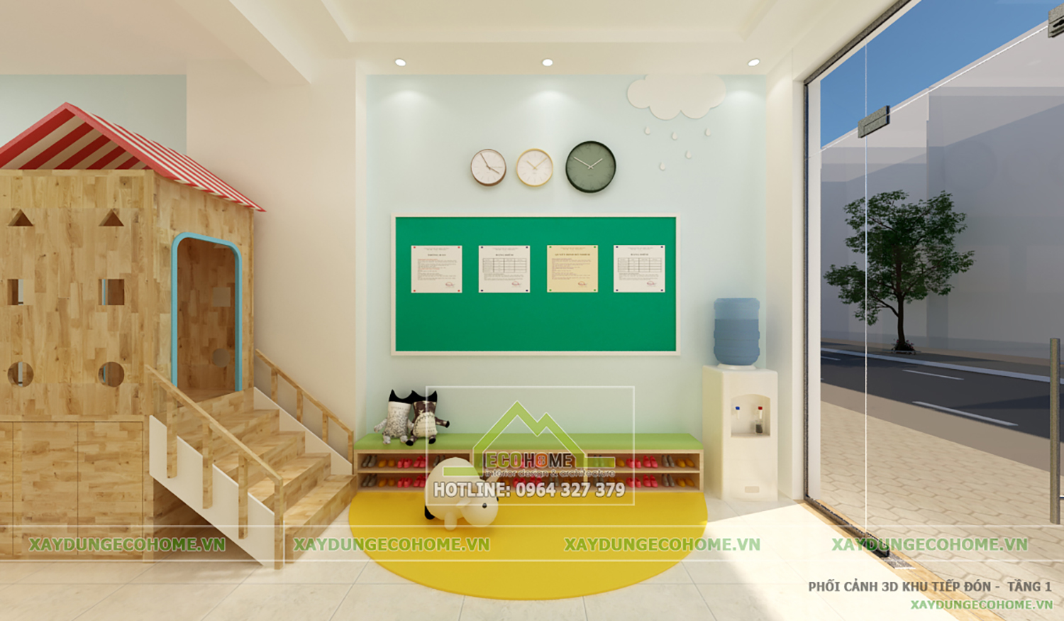Thiết kế trường mầm non Sen Hồng