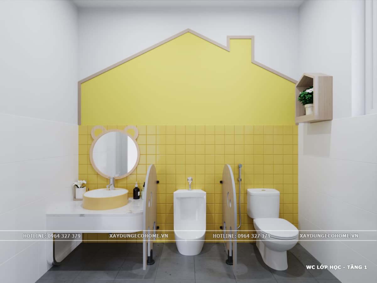 thiết kế nhà vệ sinh trường mầm non
