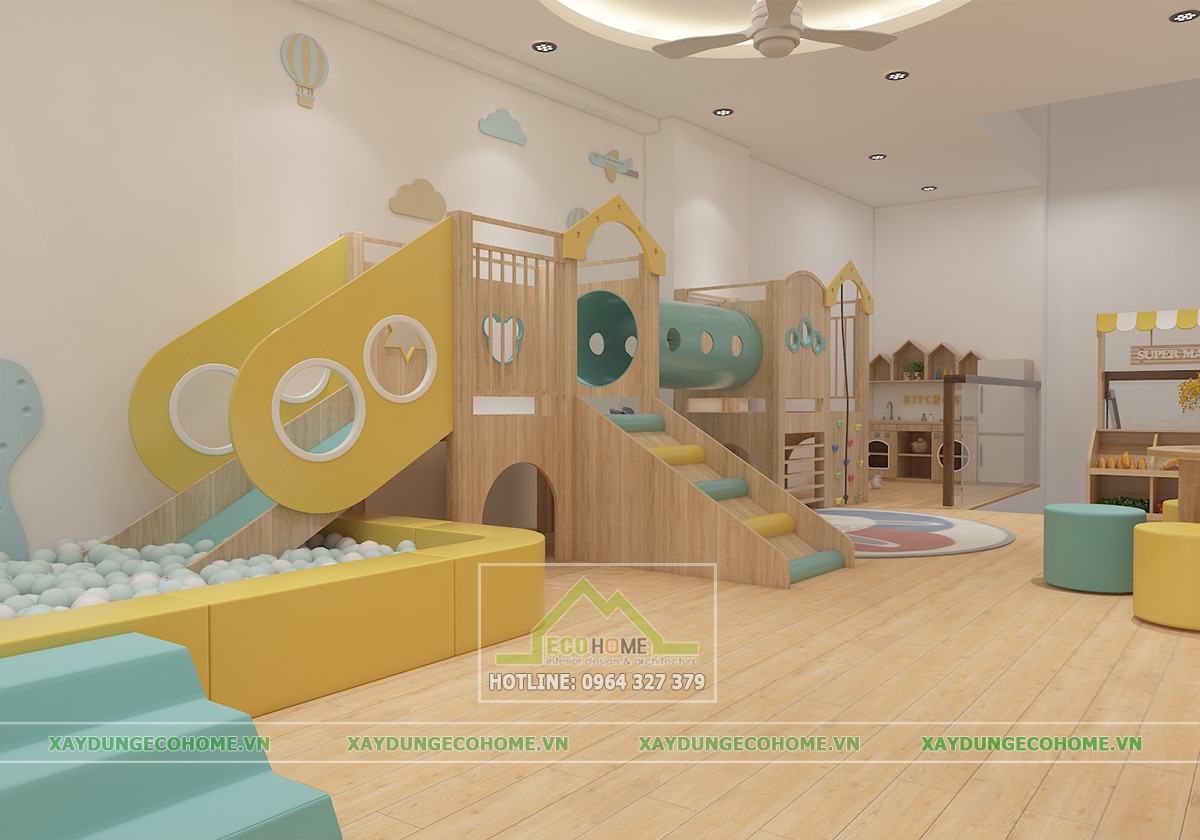 Thiết kế trường mầm non Gấu Trúc