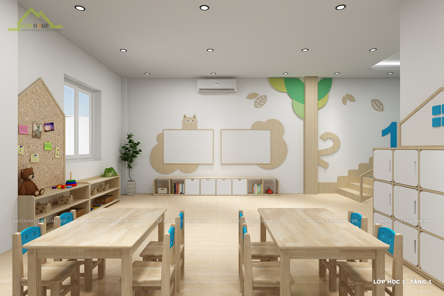 thiết kế trường mầm non khang nhi