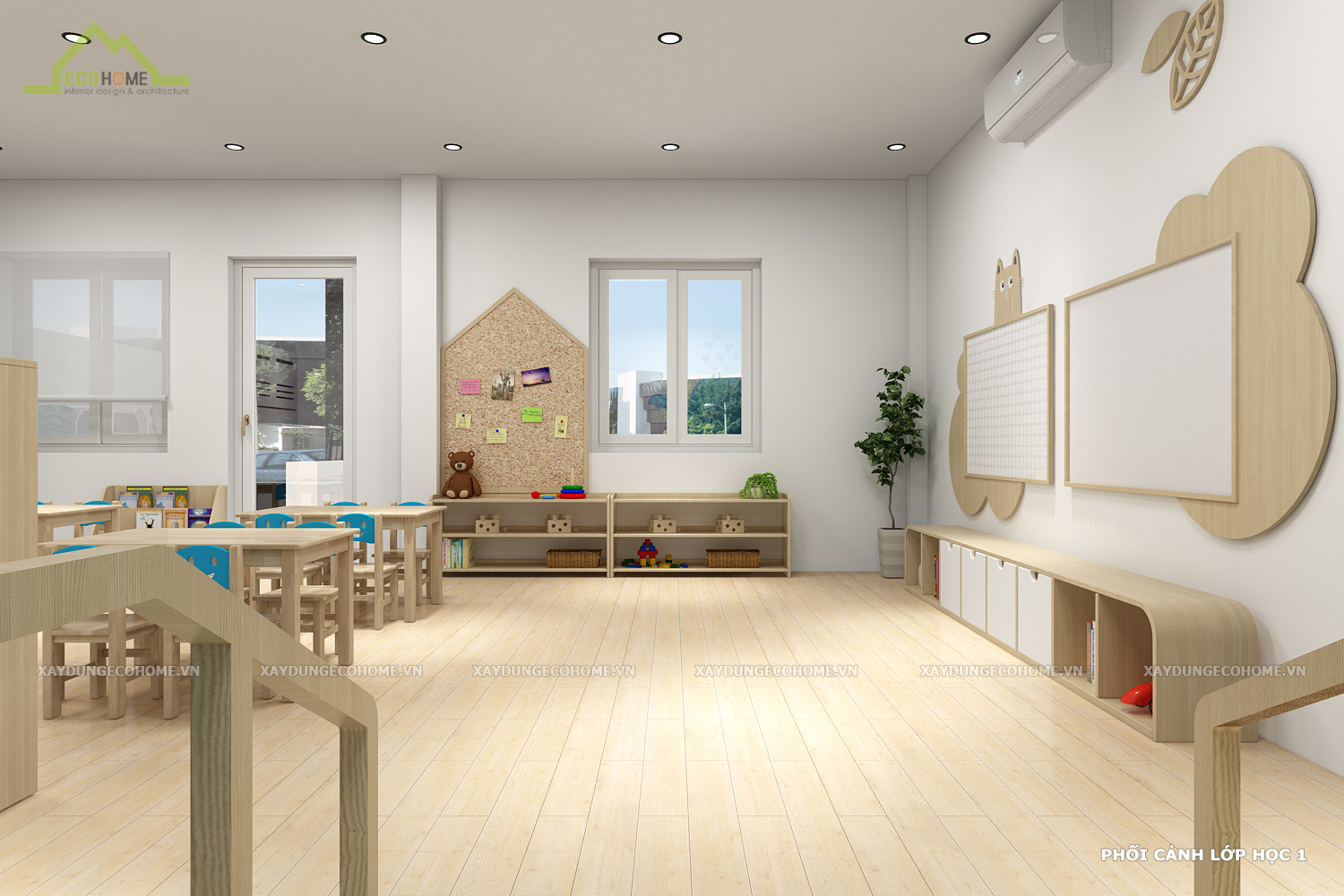 thiết kế trường mầm non khang nhi