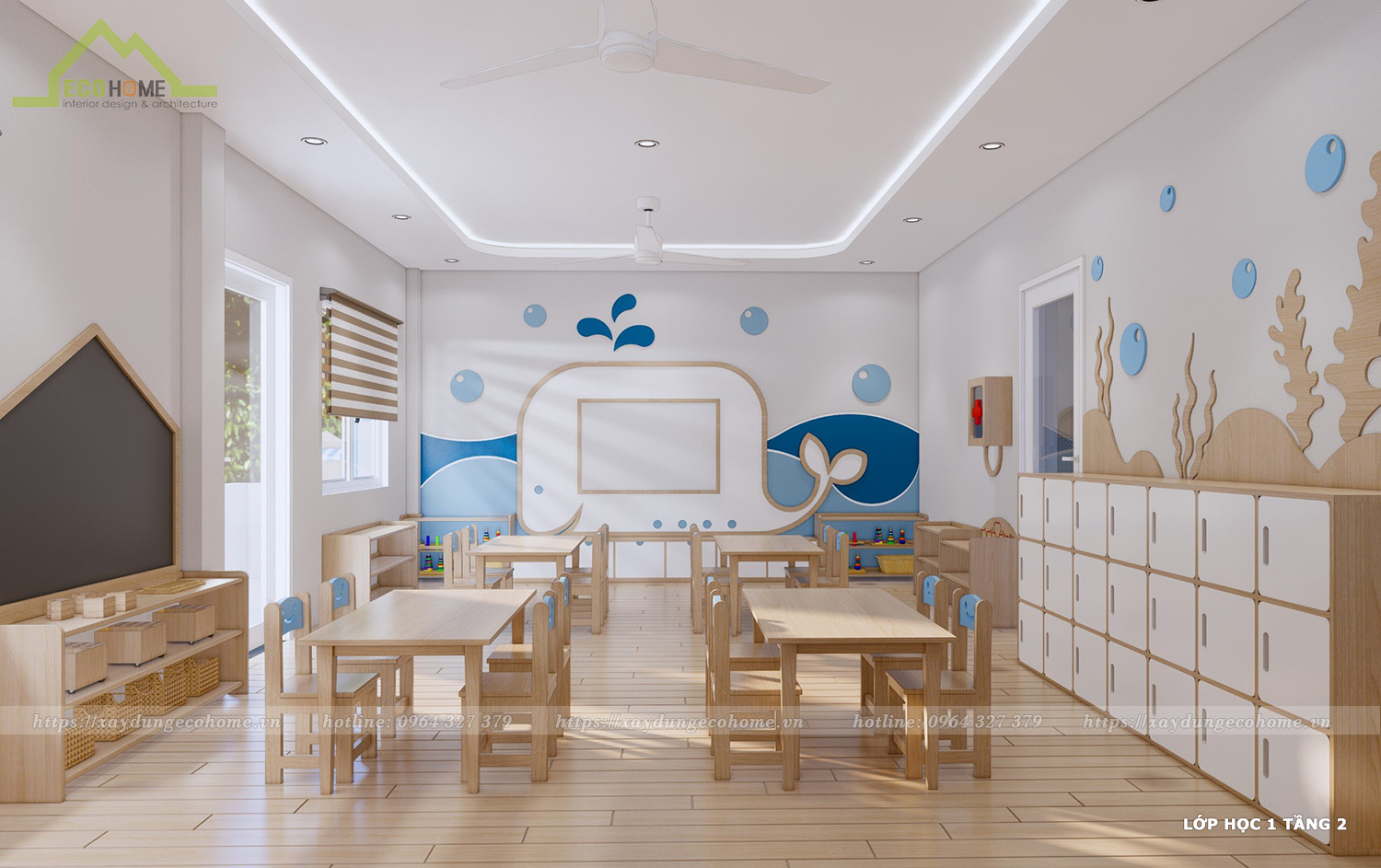 thiết kế trường mầm non khang nhi