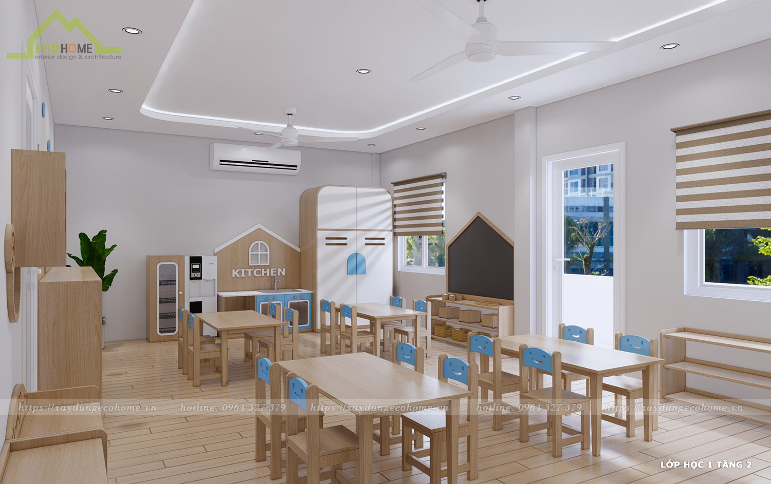 thiết kế trường mầm non khang nhi