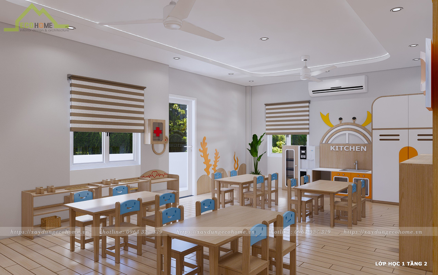 thiết kế trường mầm non khang nhi