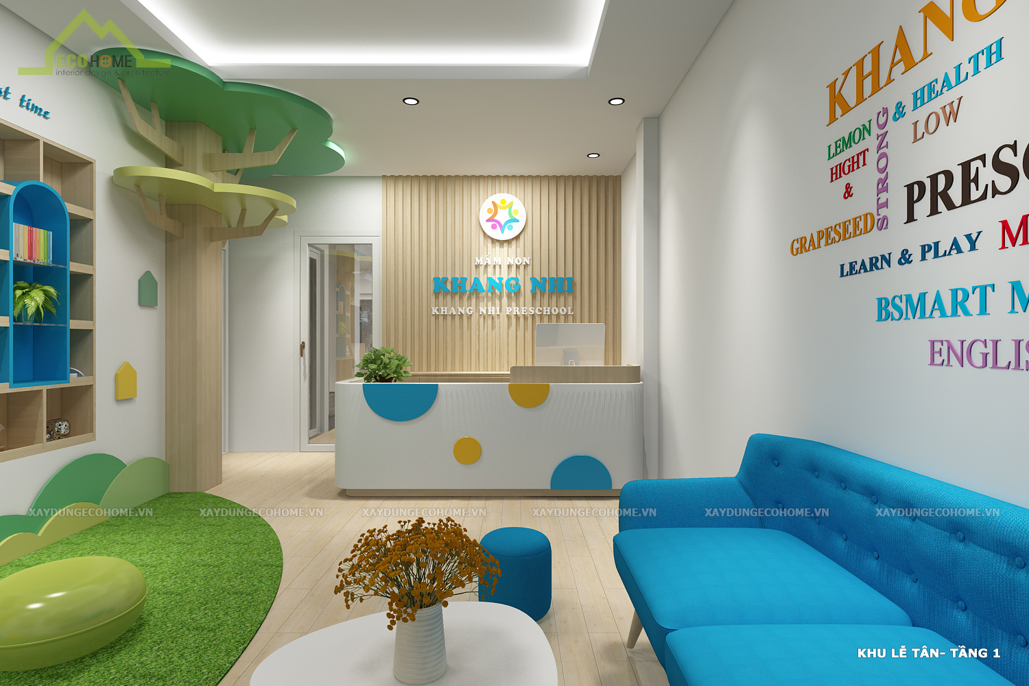 thiết kế trường mầm non khang nhi