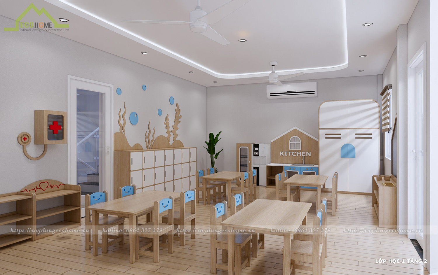 thiết kế trường mầm non khang nhi