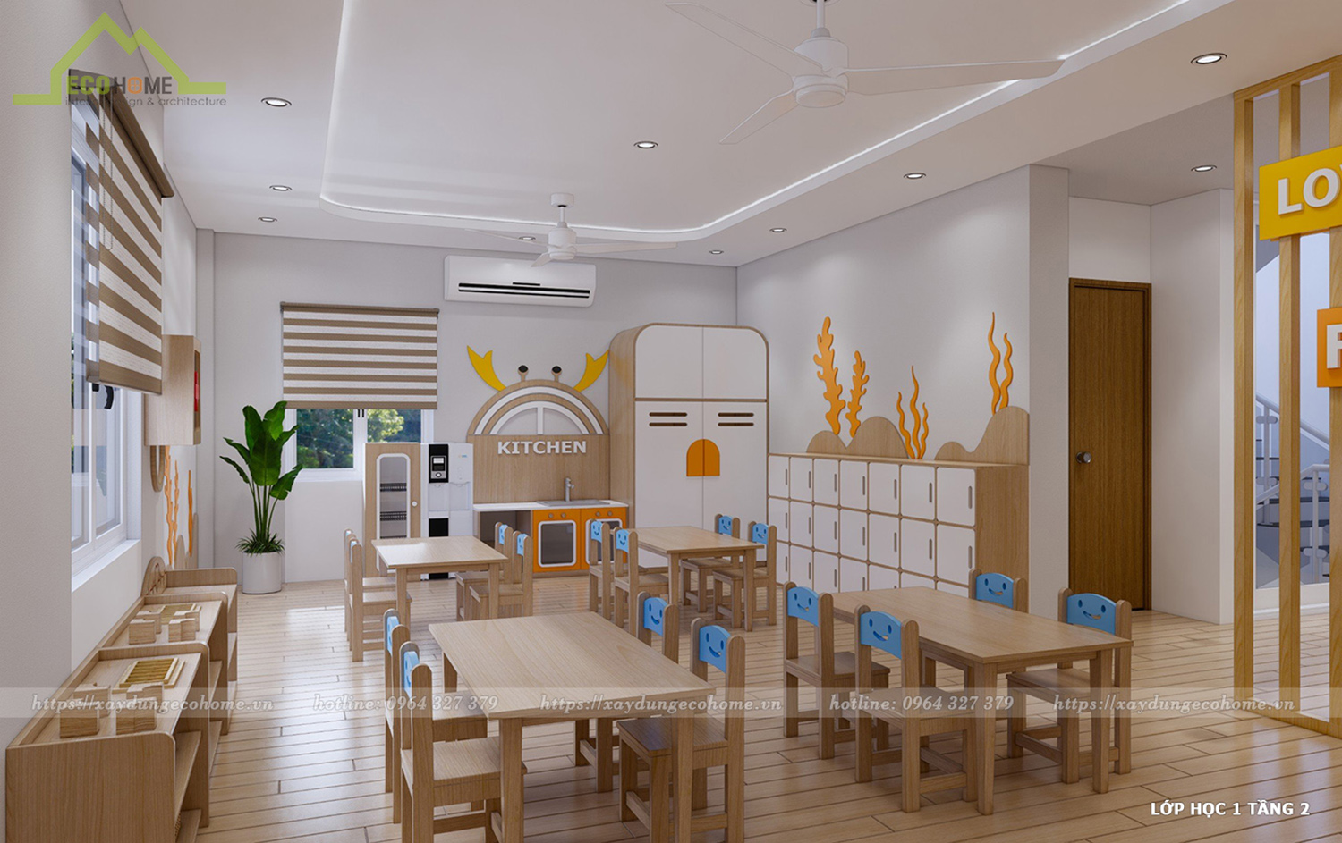 thiết kế trường mầm non khang nhi