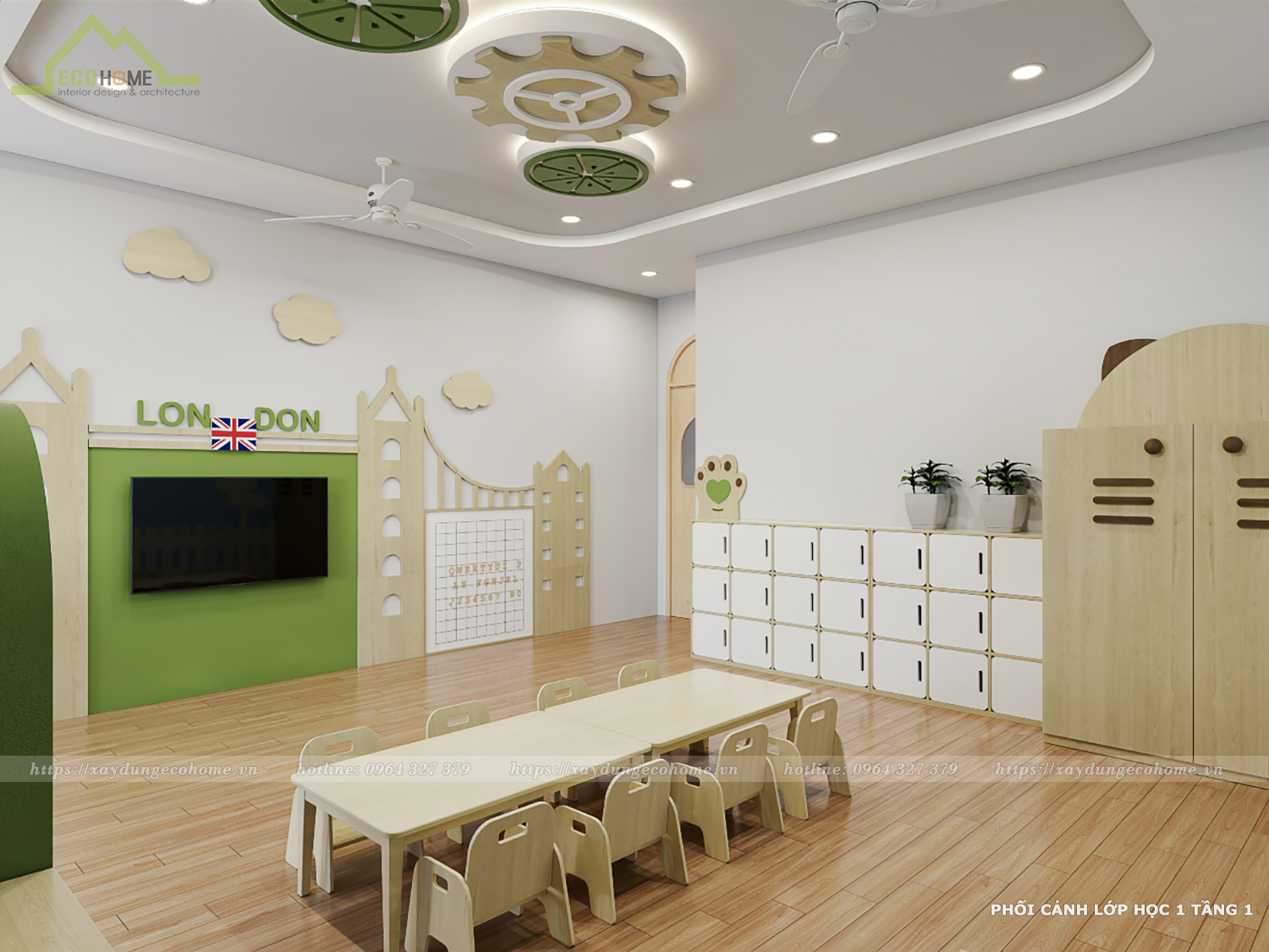 thiết kế trường mầm non Sunshine kids