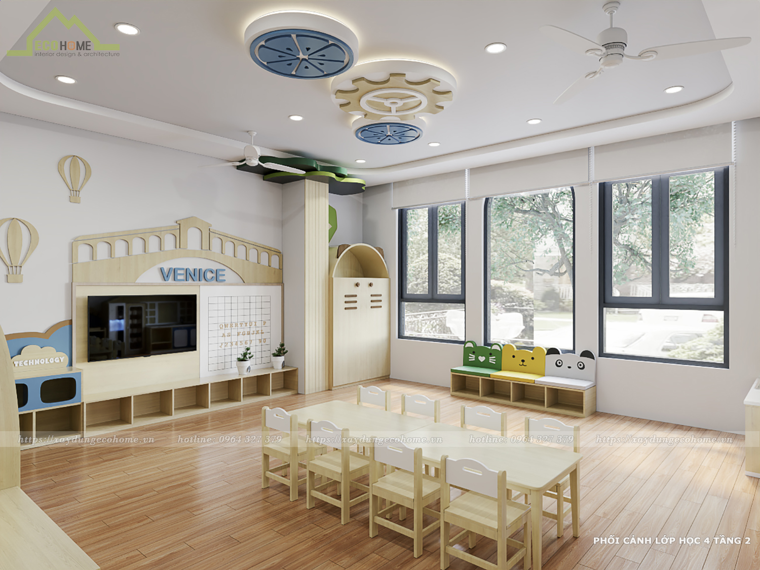 thiết kế trường mầm non Sunshine kids