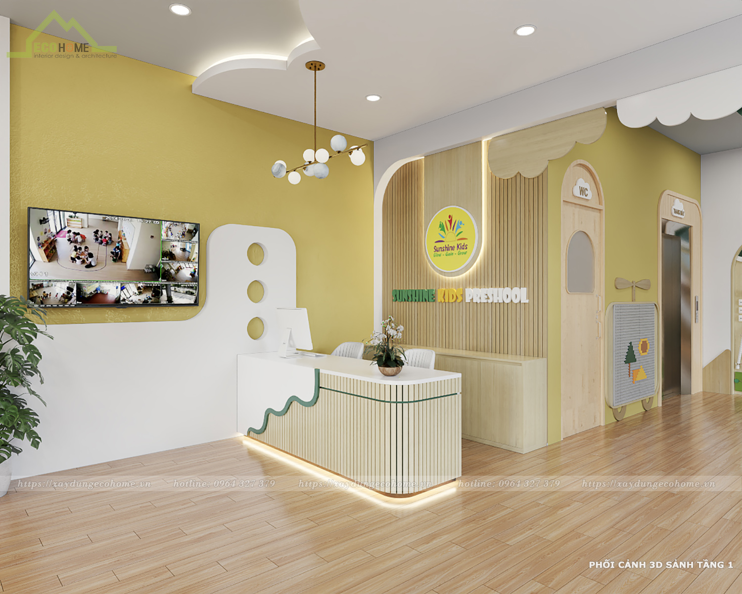 thiết kế trường mầm non Sunshine kids