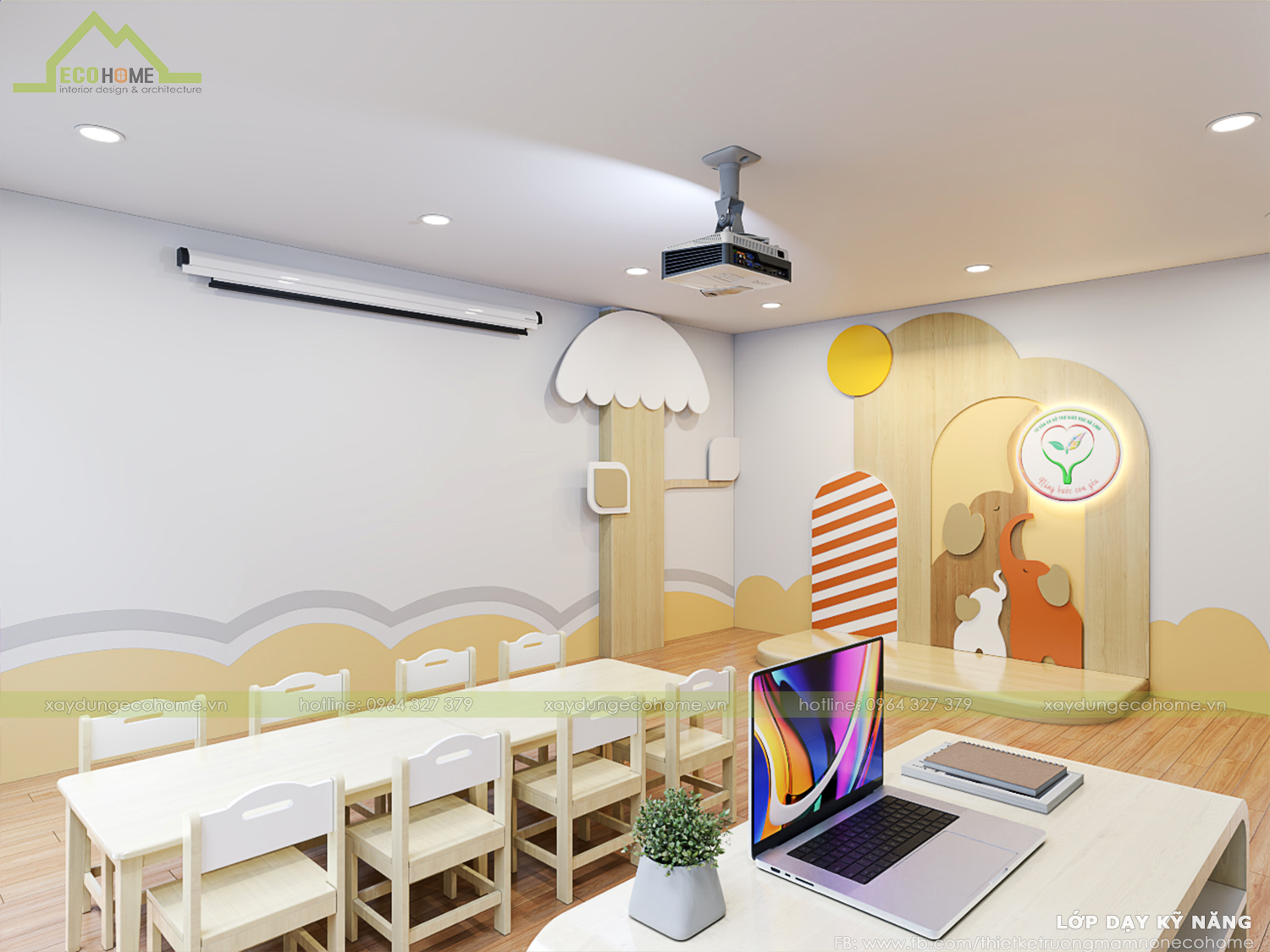 Thiết kế trường mầm non Hà Linh tại Lạng Sơn