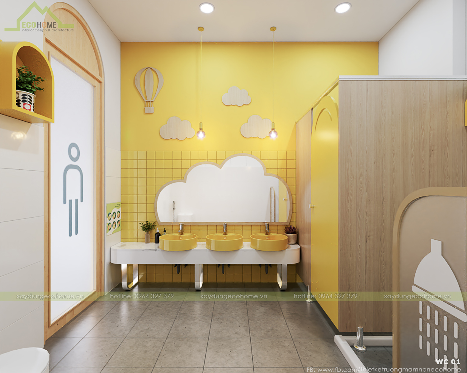 thiết kế trường mầm non IQ WC tại Hà Nội