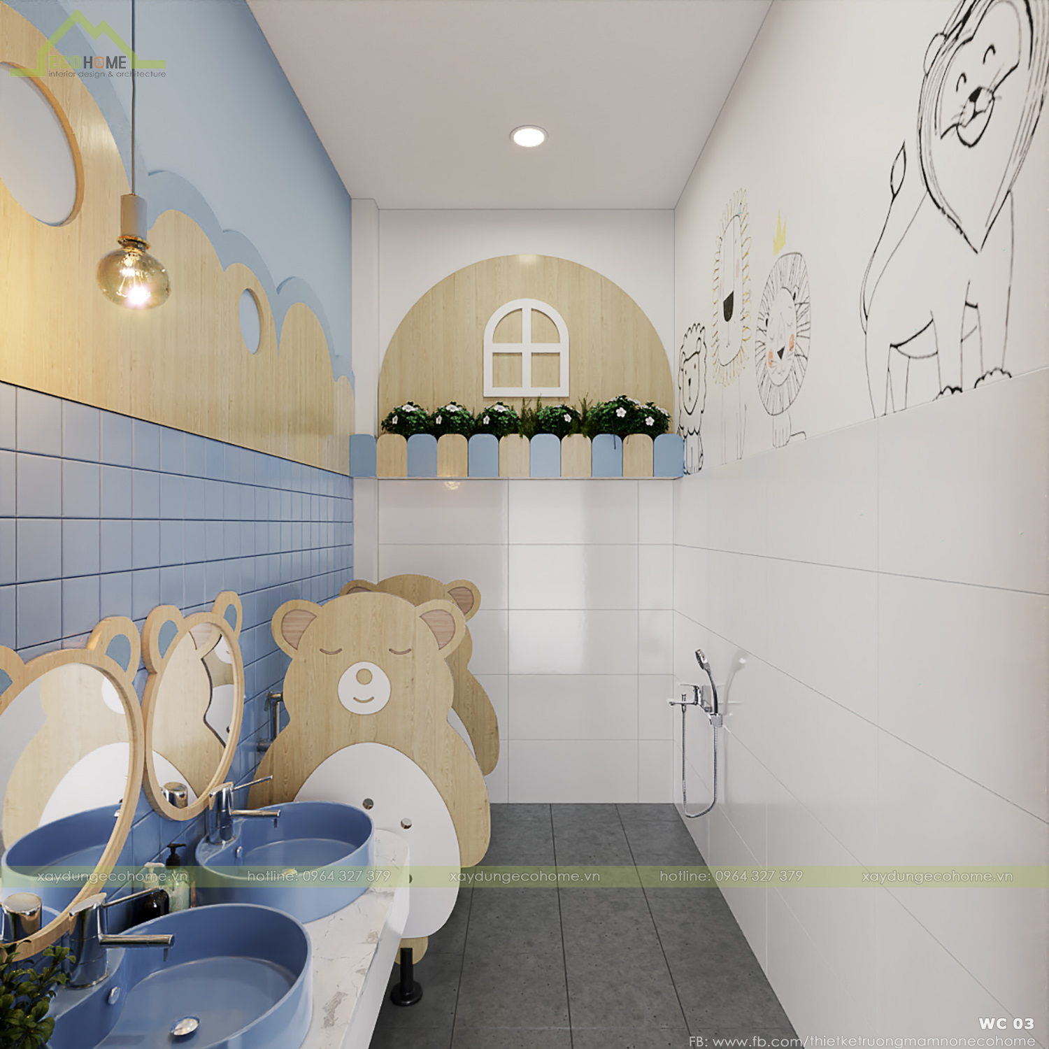 thiết kế trường mầm non IQ WC tại Hà Nội