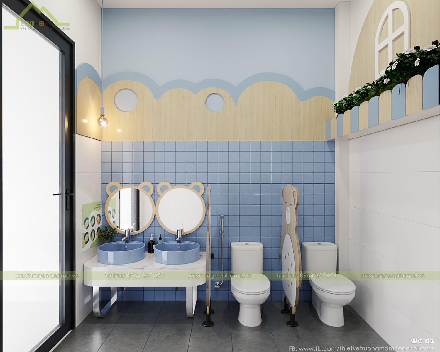 thiết kế trường mầm non IQ WC tại Hà Nội