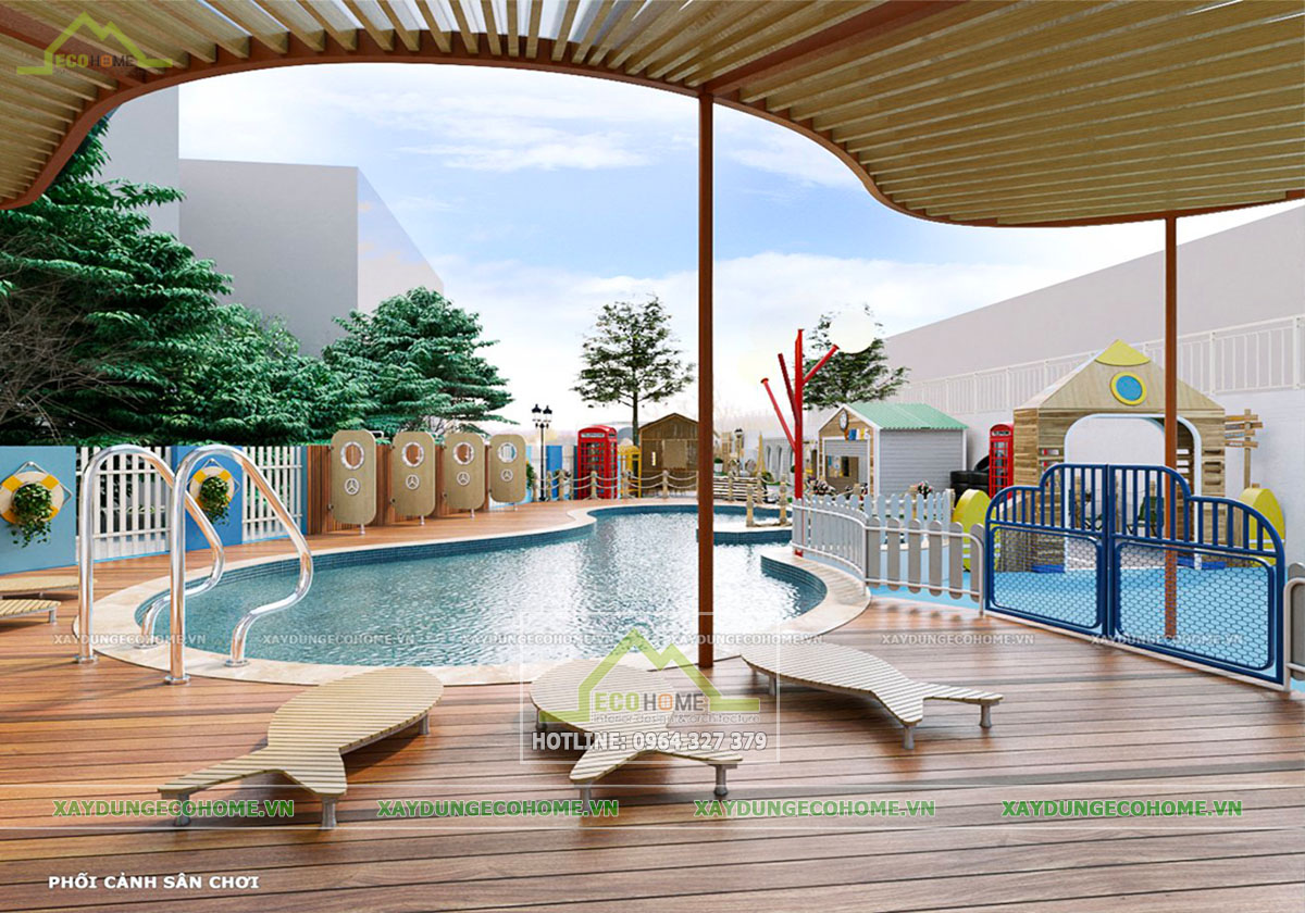 Thiết kế sân chơi trường mầm non song ngữ The Light Academy