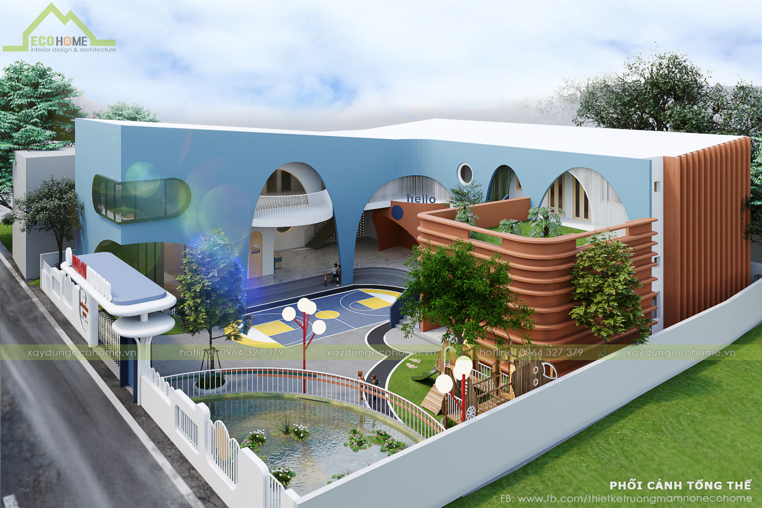 Thiết kế trường mầm non Họa Mi tại Ninh Bình