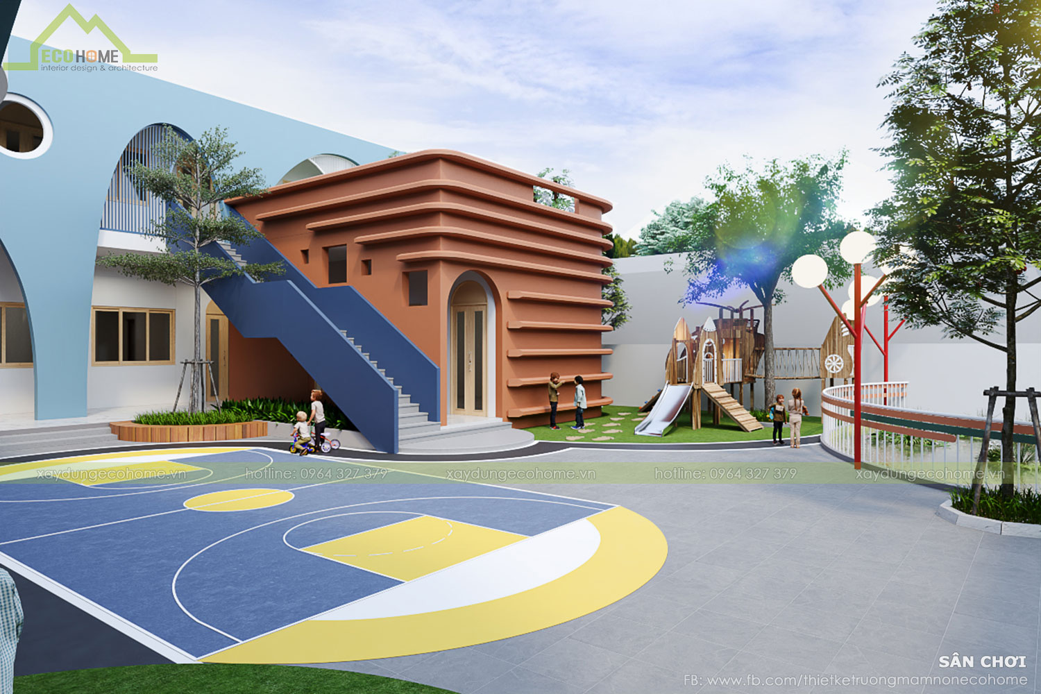 Thiết kế trường mầm non Họa Mi tại Ninh Bình