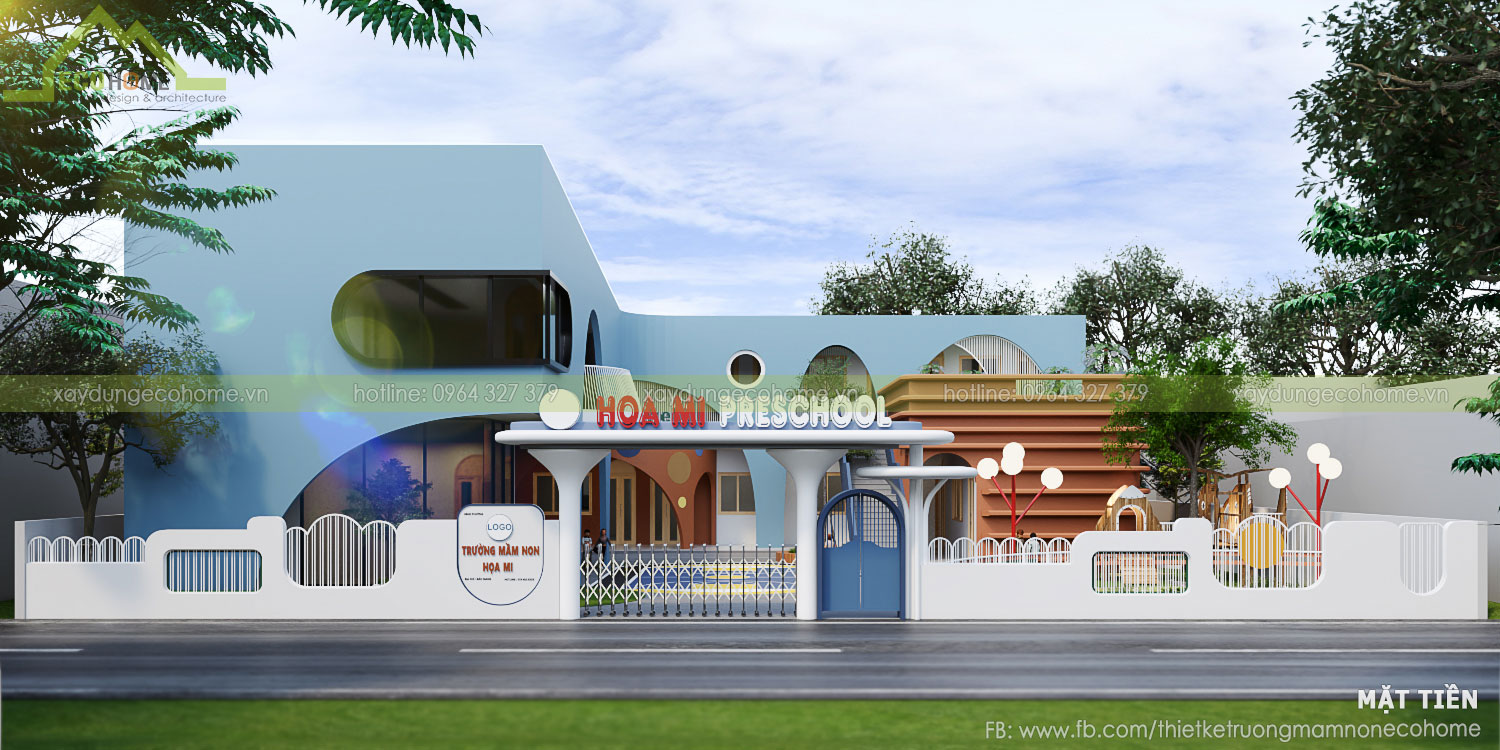 Thiết kế trường mầm non Họa Mi tại Ninh Bình