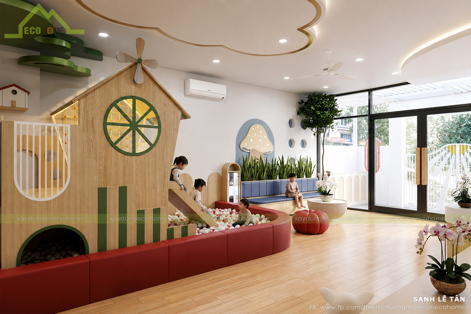 Thiết kế nhóm trẻ mầm non tư thục An Bình tại Ninh Bình