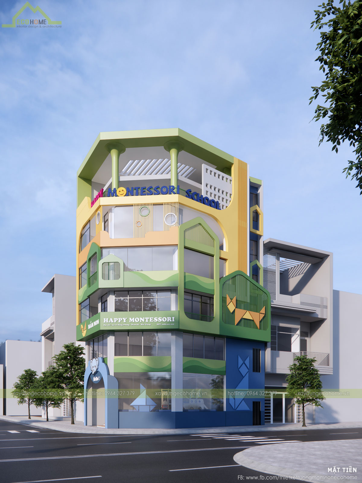 Thiết kế trường mầm non Happy Montessori