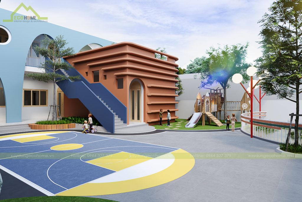 Thiết kế trường mầm non Họa Mi tại Bắc Giang