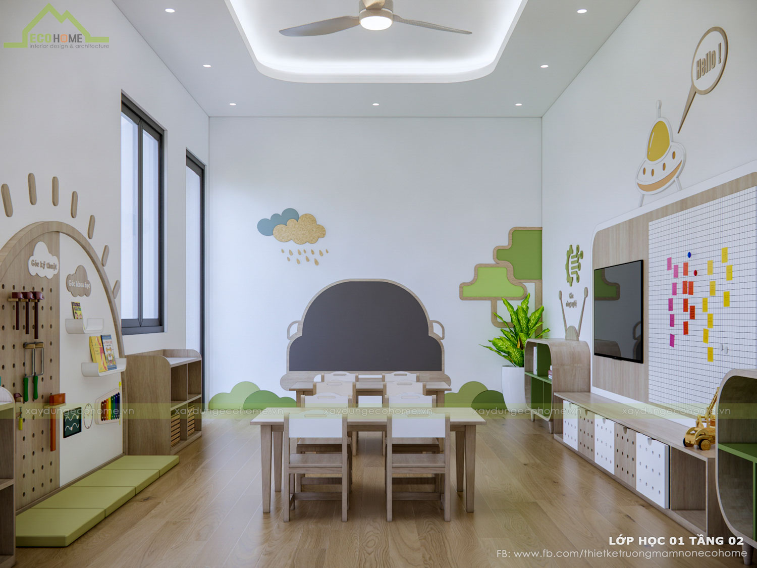 Thiết kế trường mầm non Nhân Nghĩa