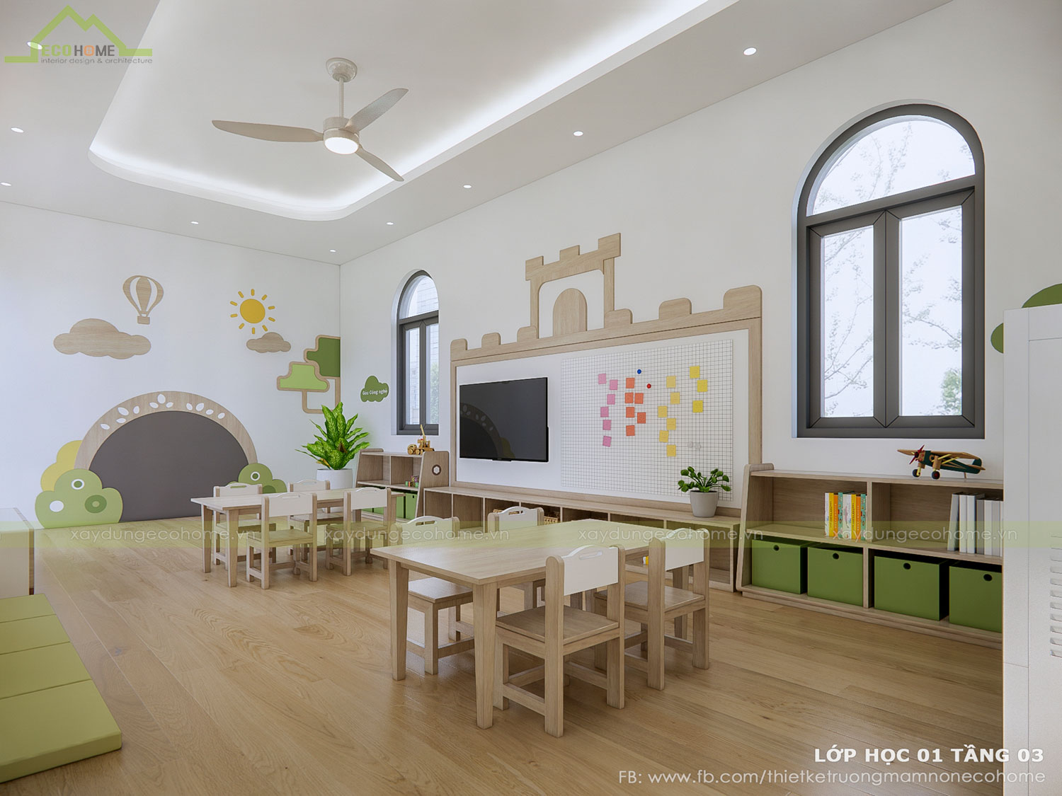 Thiết kế trường mầm non Nhân Nghĩa