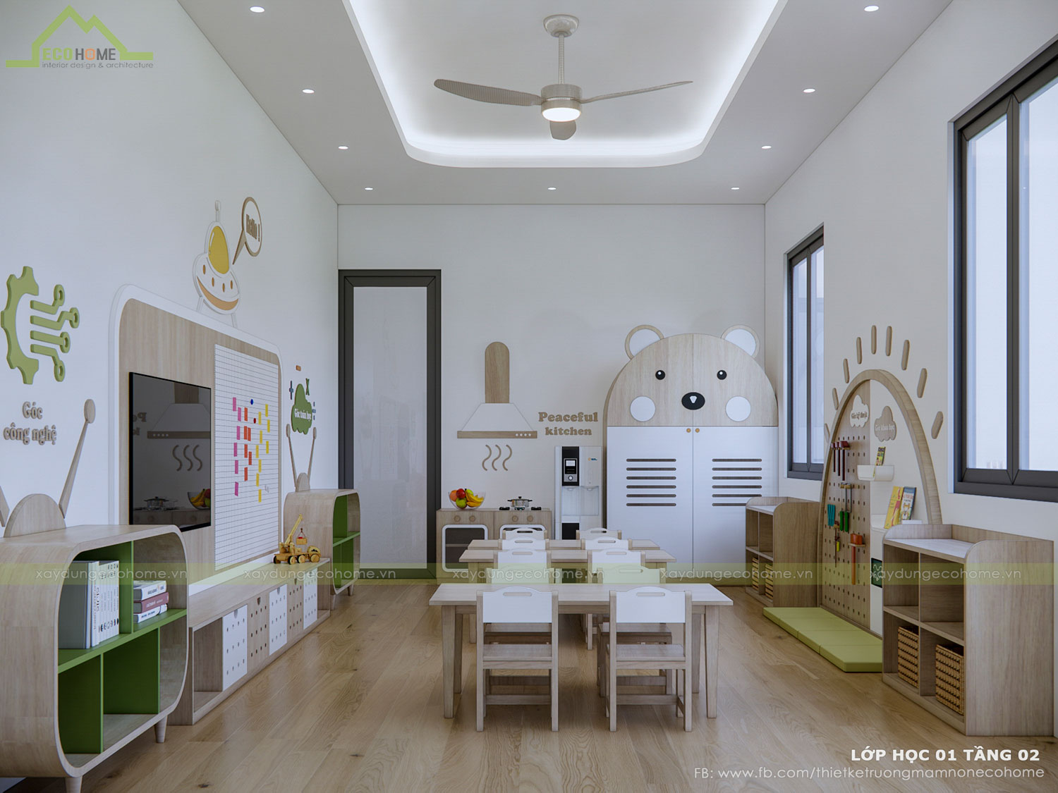 Thiết kế trường mầm non Nhân Nghĩa