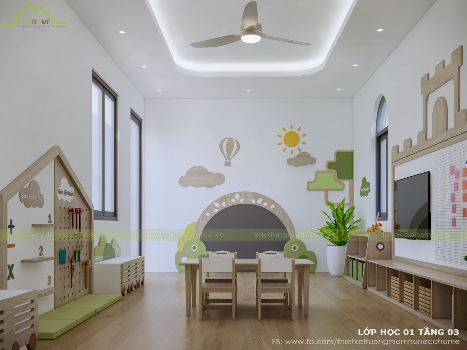 Thiết kế trường mầm non Nhân Nghĩa