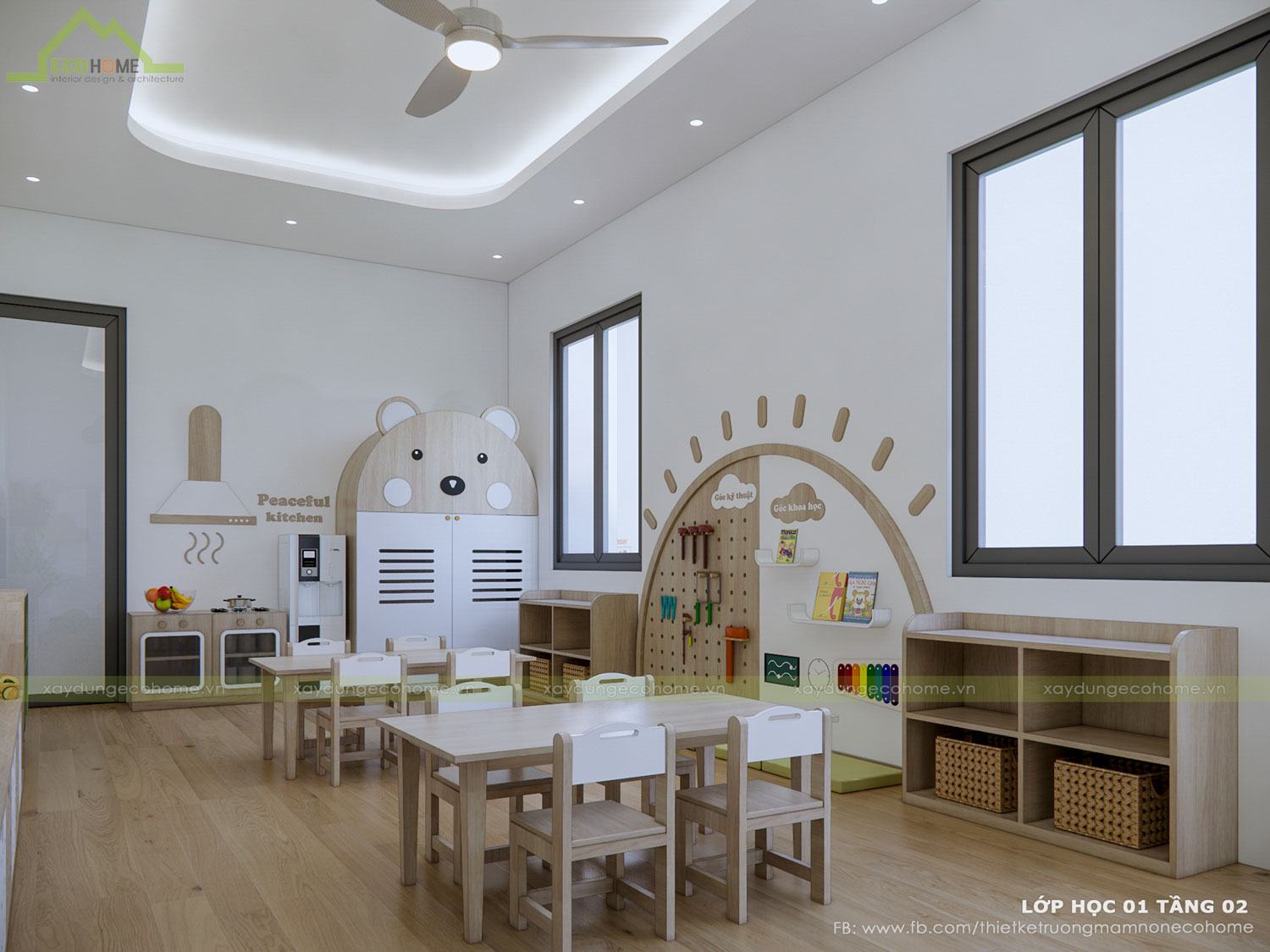 Thiết kế trường mầm non Nhân Nghĩa