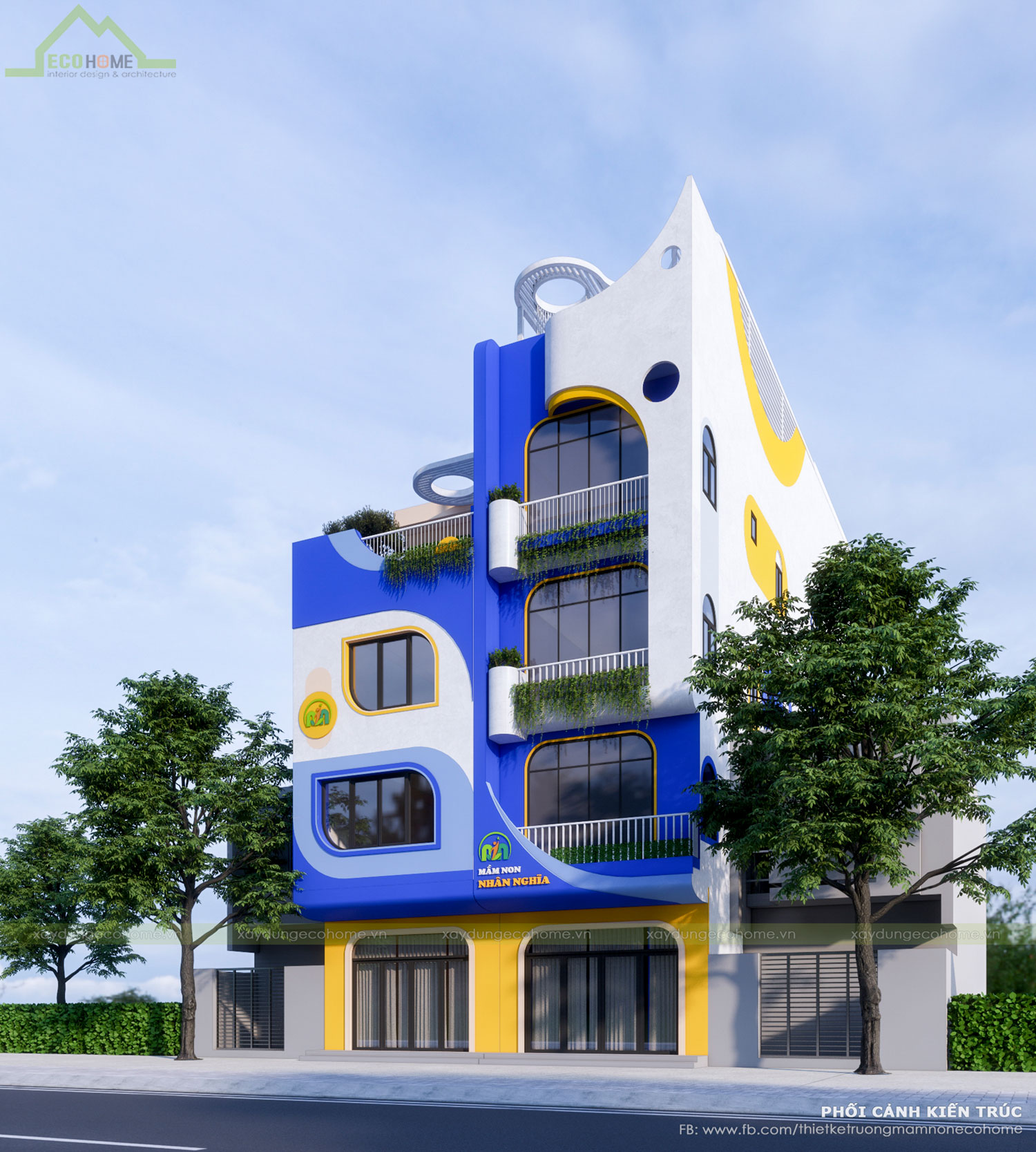 Thiết kế trường mầm non Nhân Nghĩa