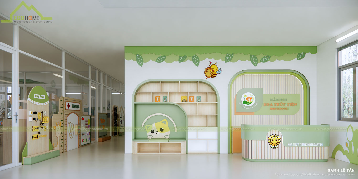 thiết kế trường mầm non tư thục hoa thủy tiên