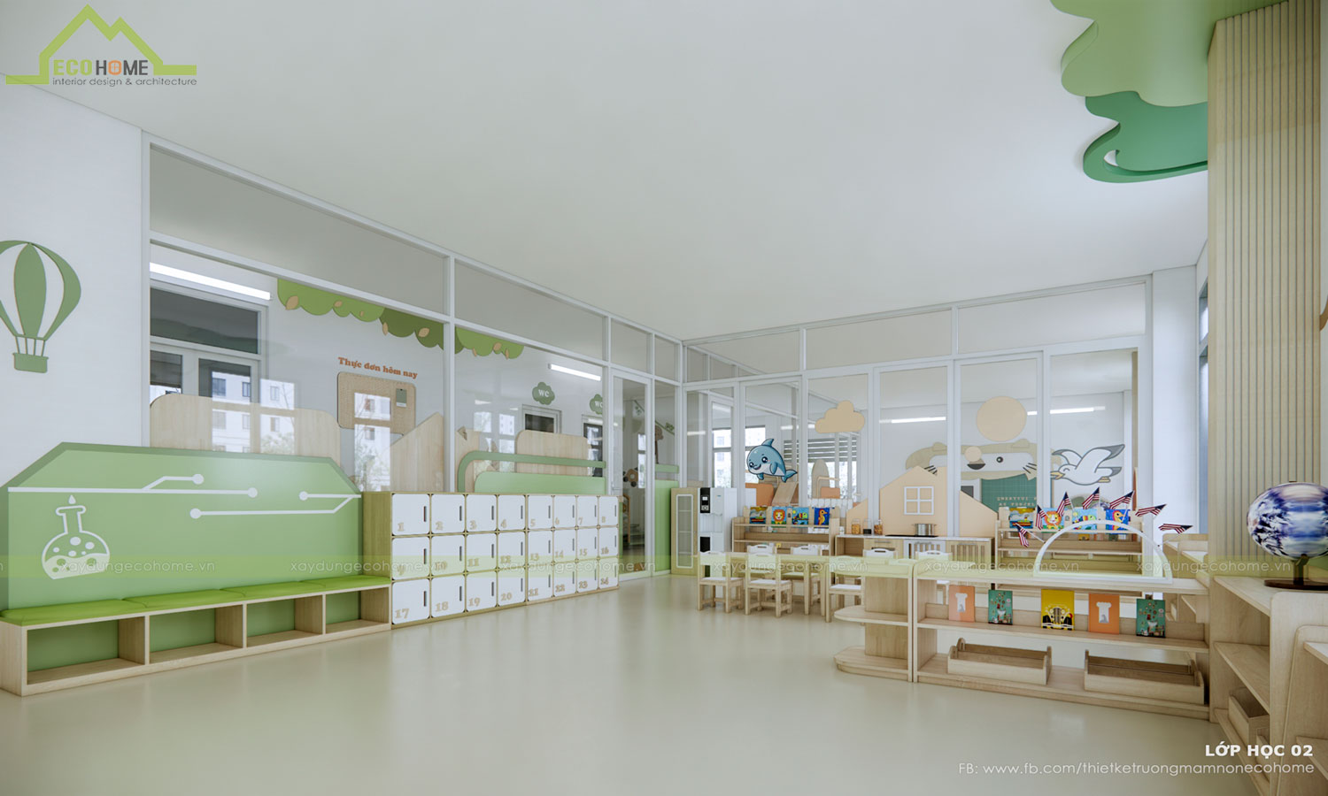 thiết kế trường mầm non tư thục hoa thủy tiên