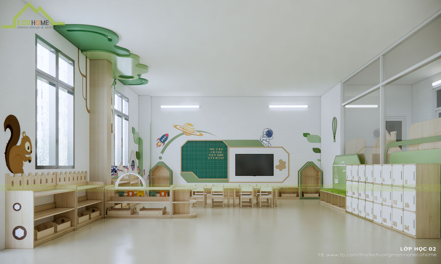 thiết kế trường mầm non tư thục hoa thủy tiên