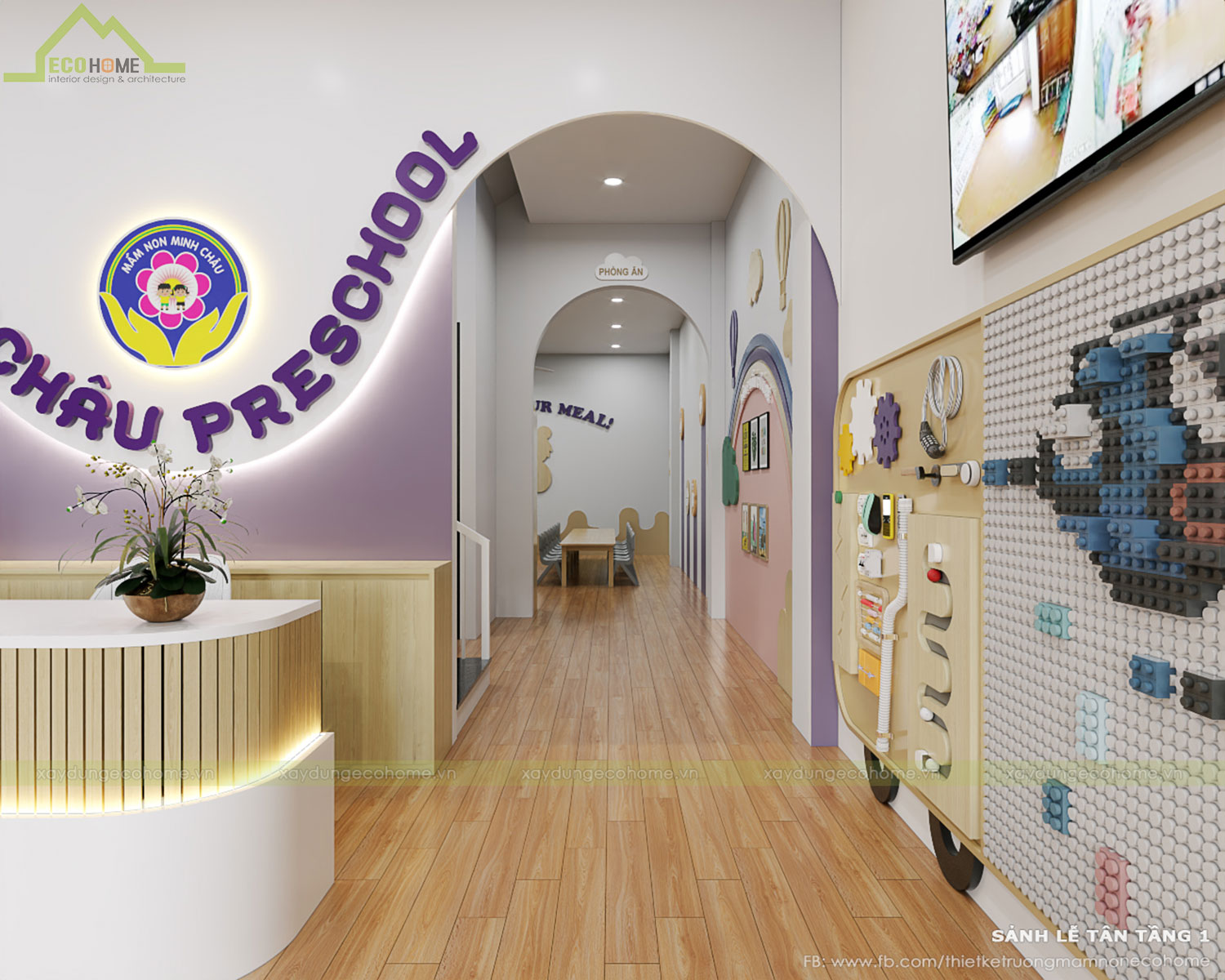 Thiết kế trường mầm non tư thục Minh Châu