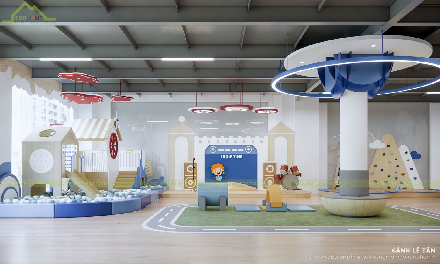 Thiết kế trường mầm non Blue