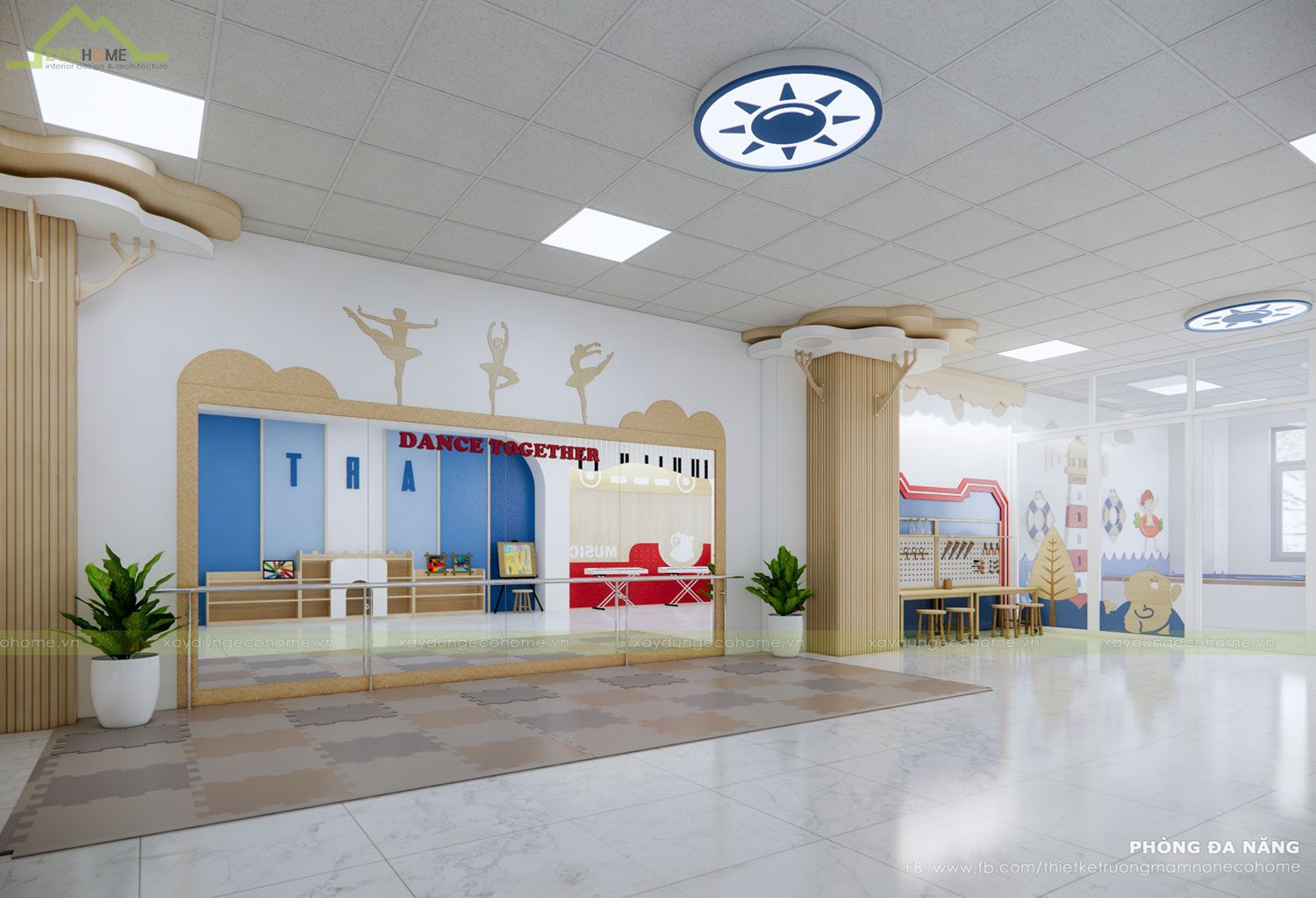 Thiết kế trường mầm non Blue