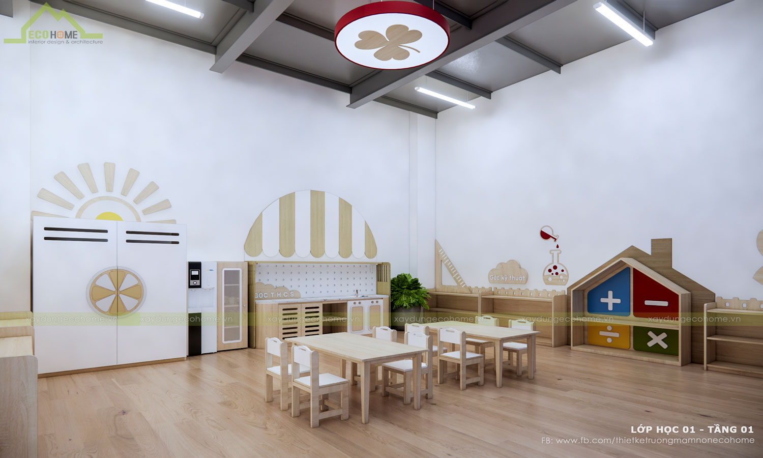 Thiết kế trường mầm non Blue