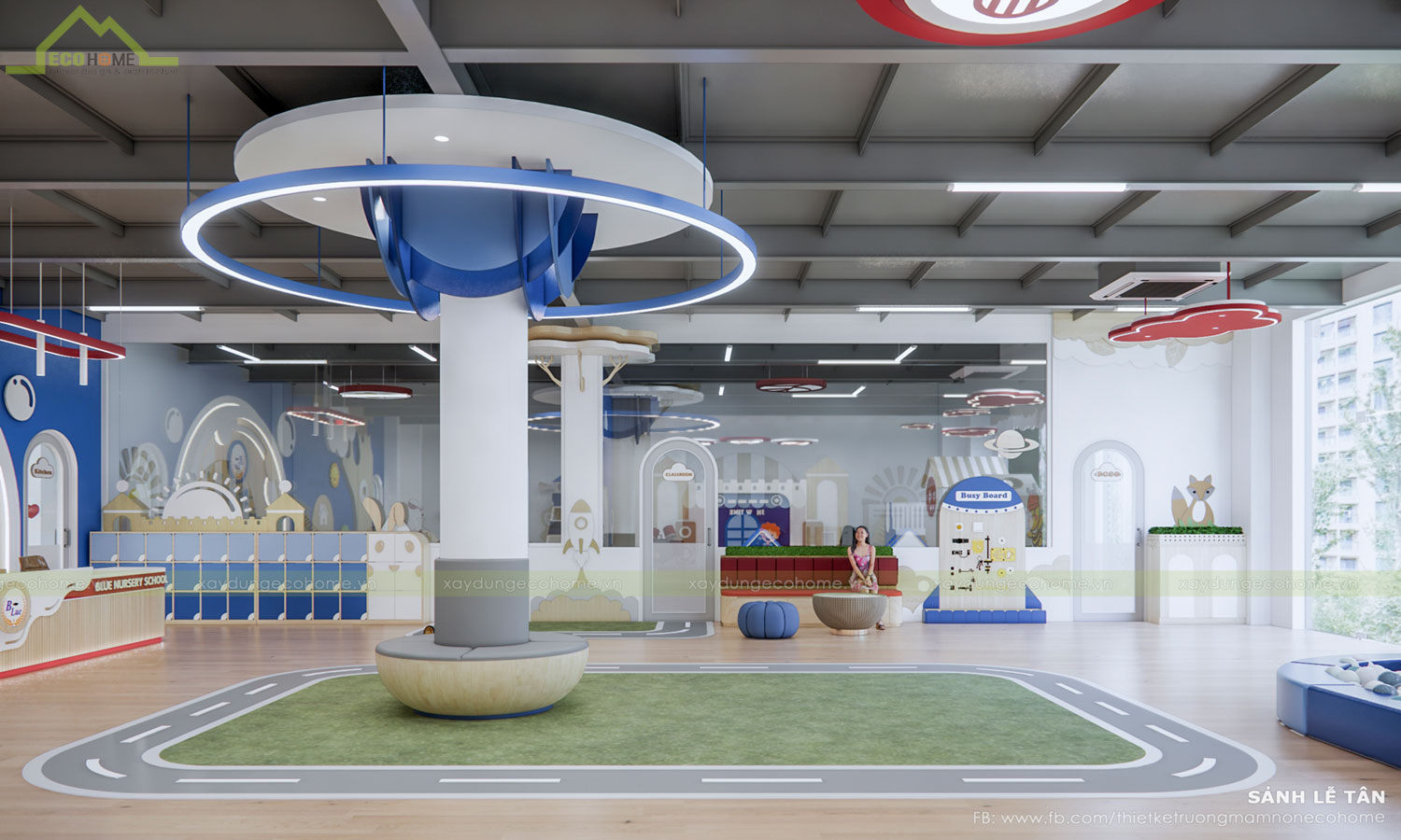 Thiết kế trường mầm non Blue