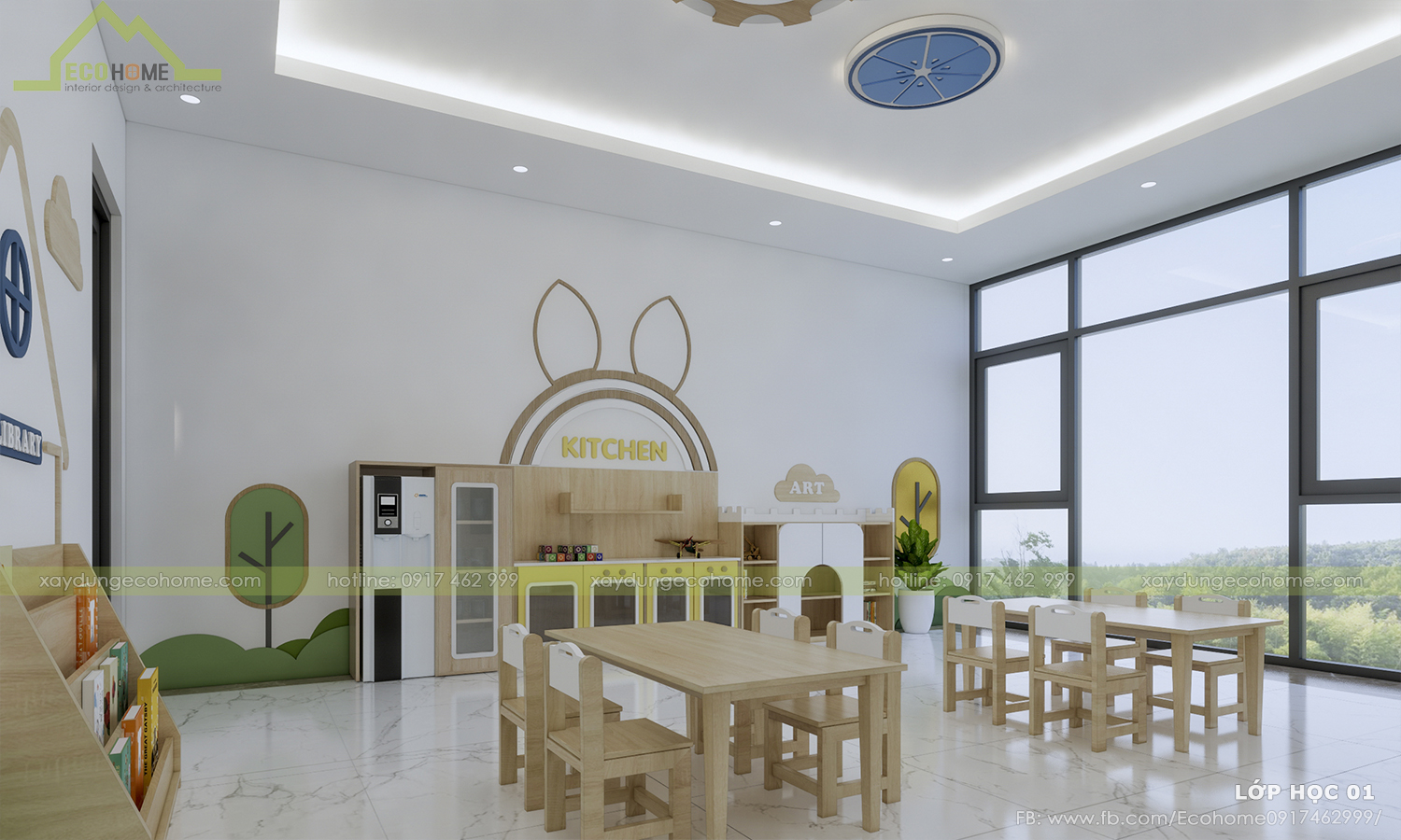 thiết kế trường mầm non H-School