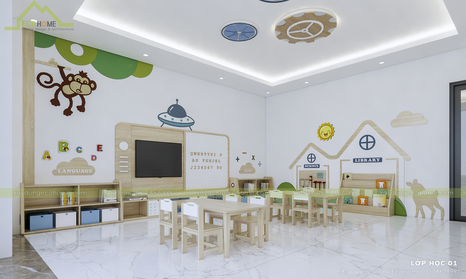 thiết kế trường mầm non H-School