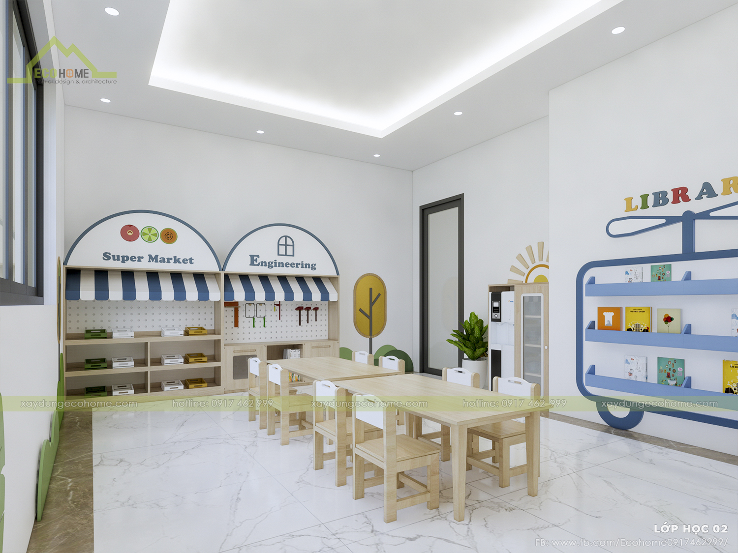 thiết kế trường mầm non H-School