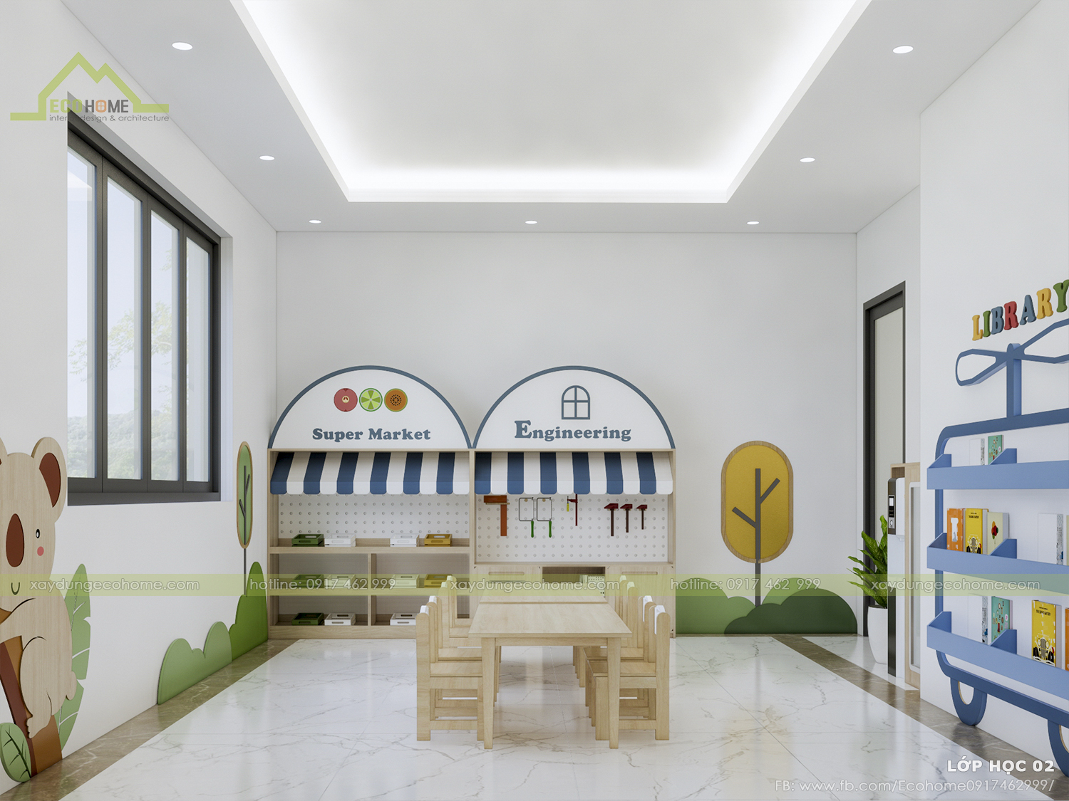 thiết kế trường mầm non H-School