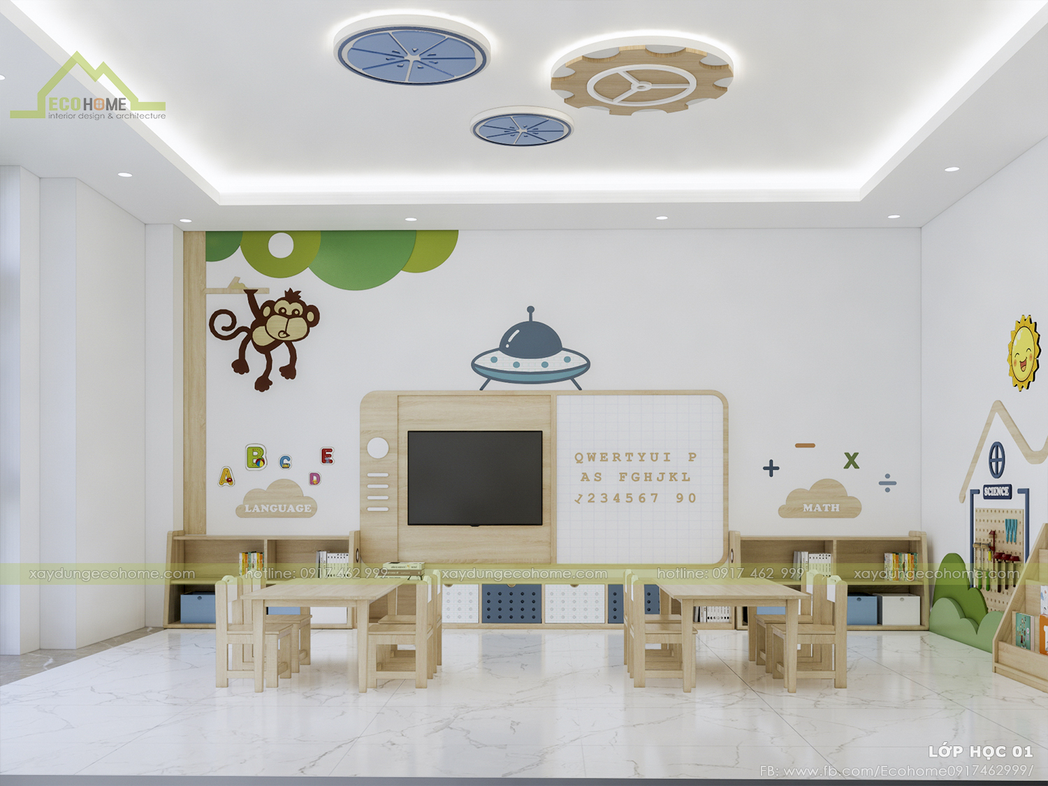 thiết kế trường mầm non H-School