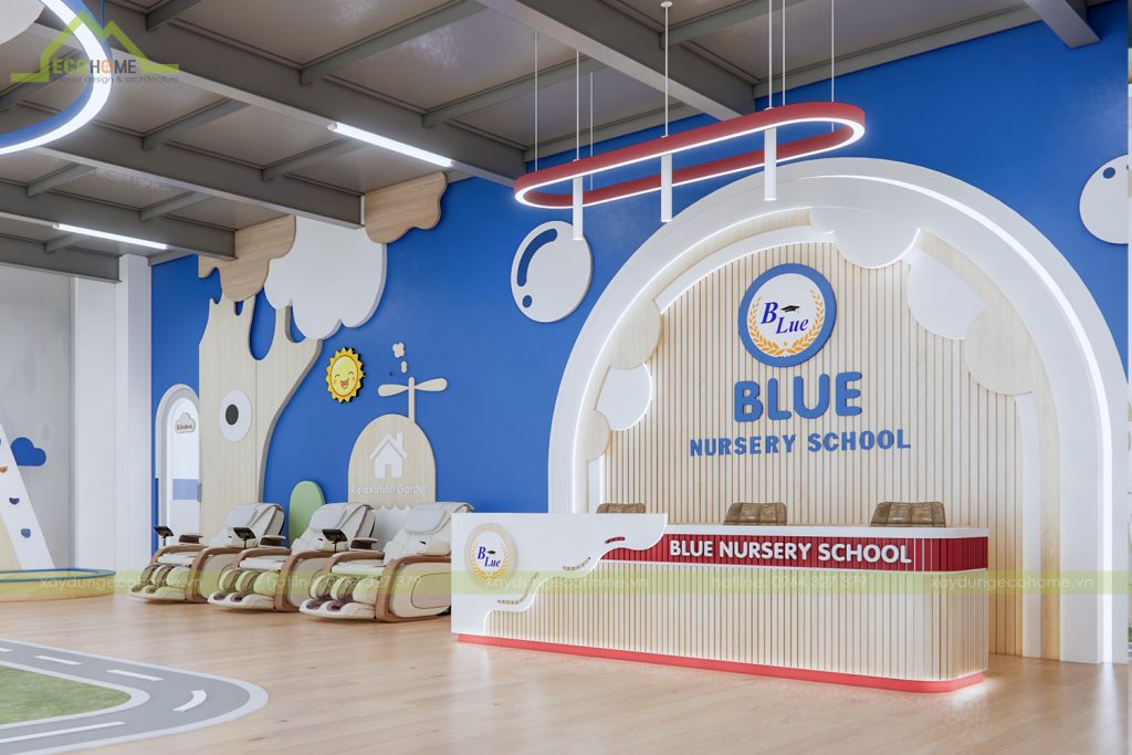 Thiết kế trường mầm non Blue