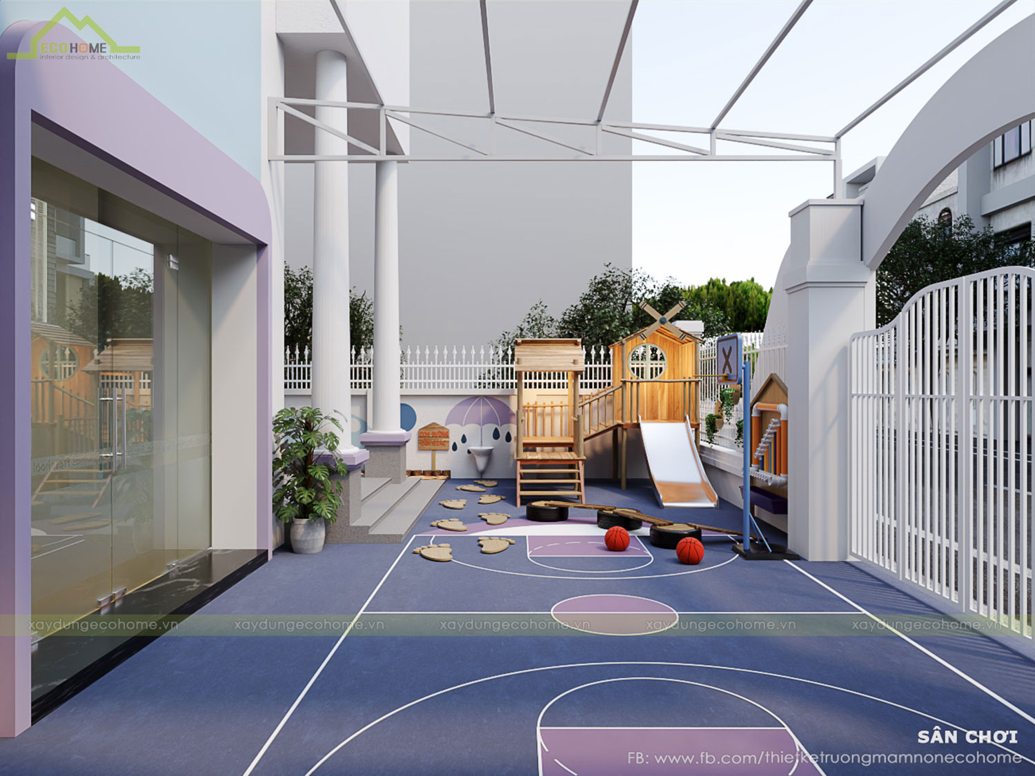 Thiết kế trường mầm non cây sồi 