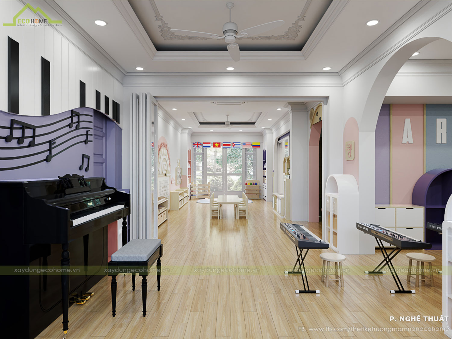 Thiết kế trường mầm non cây sồi 