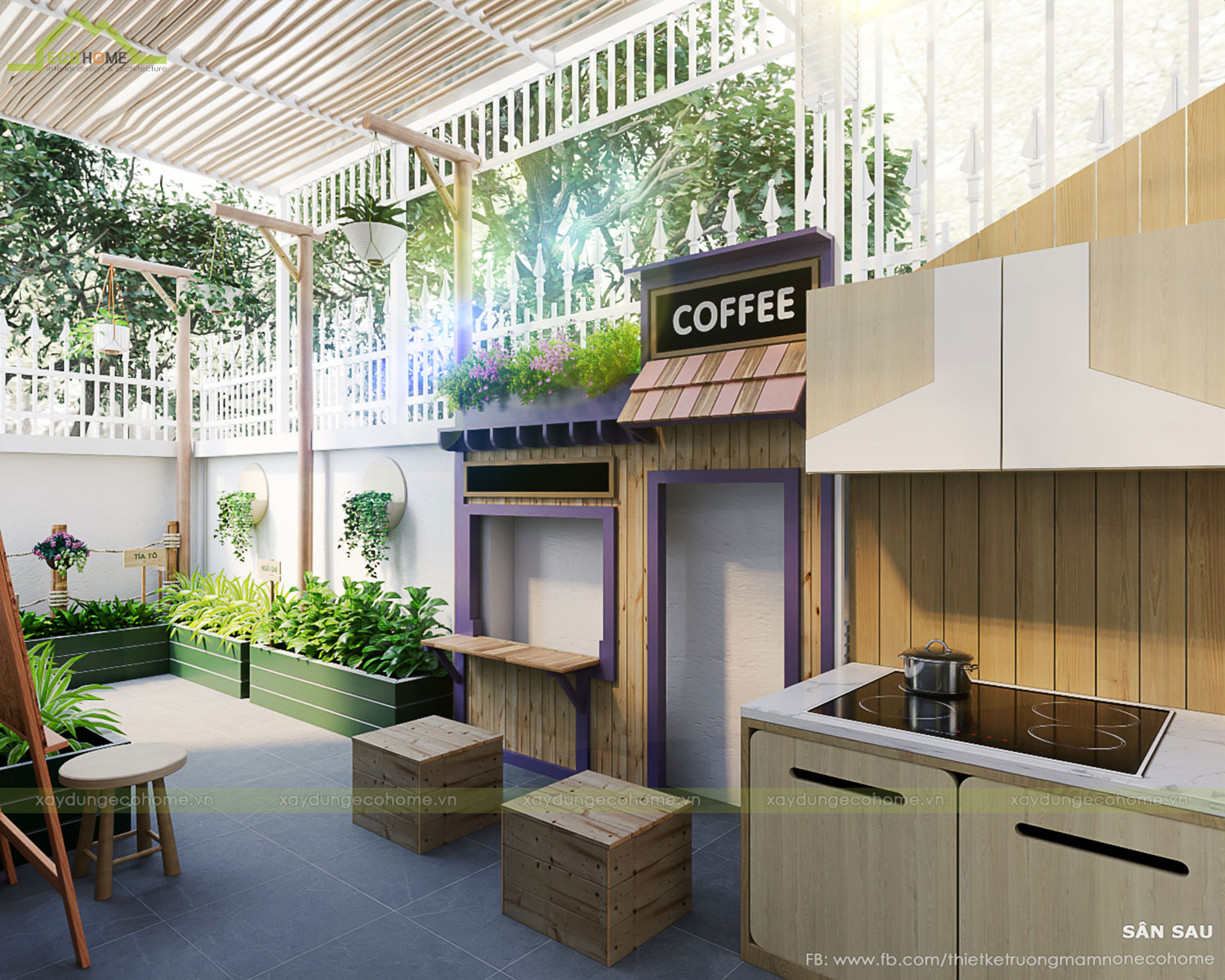 Thiết kế trường mầm non cây sồi 