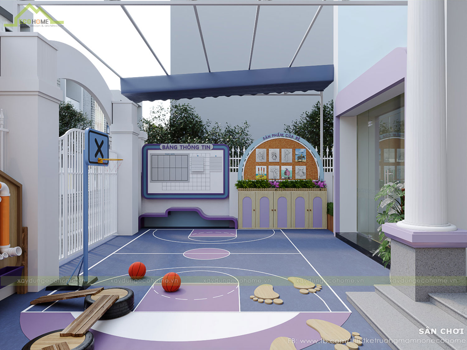 Thiết kế trường mầm non cây sồi 