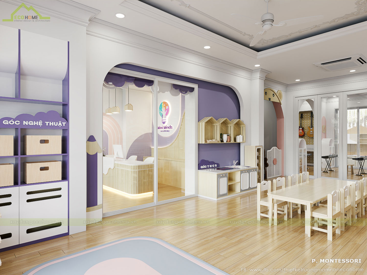 Thiết kế trường mầm non cây sồi 